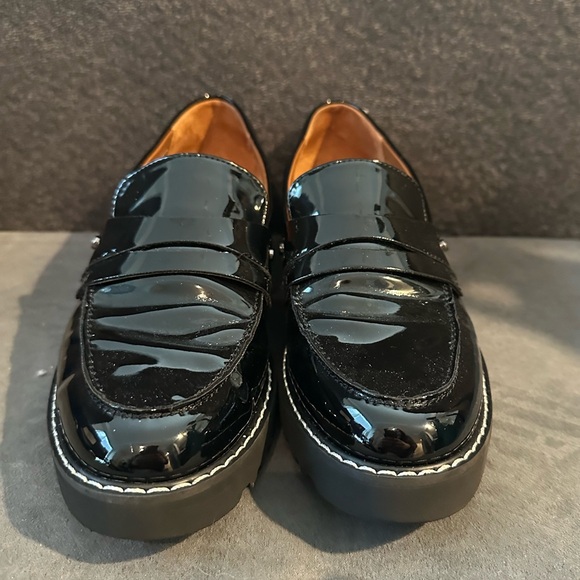Franco Sarto Black Patent Leather Cassandra Penny Loafers - Picture 3 of 8